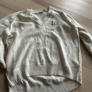 Rax made Cream V-Neck Sweater size m